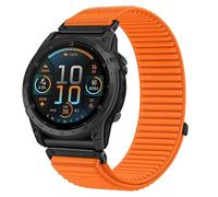 Panda Bobo Nylon Watch Strap compatible with Fenix 6/7/8, QuickFit 22mm Band for Forerunner 965/955/945/935, Instinct 2/3 (Orange)