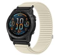 Panda Bobo Nylon Watch Strap for Garmin Fenix 8 / epix Pro/Fenix 7S / Instinct 2S, Ultralight 20mm Quick-Fit Sport Band Hook and Loop Watch Strap, Starlight