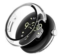 Panda Bobo Screen Protector for Google Pixel Watch 1/2/3 41mm, Tempered Glass PC Bumper Case, Full Coverage Protective Cover, Anti-Scratch Hard Film Guard for Pixel Watch Accessories (Transparent)