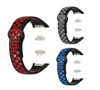 Panda Bobo Silicon Strap Compatible with Huawei Band 6/6 pro, Honor Band 6/7, Replacement Silicone Sport Watch band Mesh Strap (Pack A - 3 Straps)