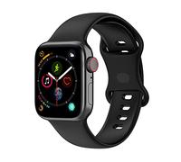 Panda Bobo Silicone Strap Compatible with Apple Watch Strap 40mm 38mm 41mm 42mm, Replacement Straps for iWatch SE Series 10 9 8 7 6 5 4 3 2 1 (Black, 38/40/41/42mm(Series10)-M/L)