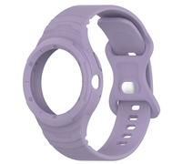 Panda Bobo Silicone Strap Compatible with Google Pixel Watch/Watch 2 Strap with Bumper Case, Soft Silicone Protective Bumper Case with Strap (Light Purple)