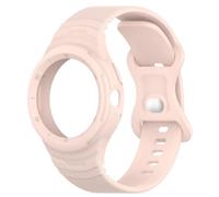 Panda Bobo Silicone Strap Compatible with Google Pixel Watch/Watch 2 Strap with Bumper Case, Soft Silicone Protective Bumper Case with Strap (Light Pink)