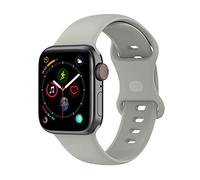 Panda Bobo Silicone Strap for Apple Watch Series 1-10 & SE (38mm/40mm/41mm/42mm) - Soft, Durable Replacement Band for Men & Women (Grey, 42(Series 3/2/1)/44/45/46/49mm-S/M)