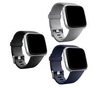 Panda Bobo Silicone Strap Replacement Compatible with Fitbit Versa 2/Versa/Versa Lite/Versa SE (Large, Pack A - 3 Straps) - Soft Sport TPU Silicone Band, Adjustable Waterproof Watch Strap Unisex