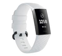 Panda Bobo Strap Compatible for Fitbit Charge 3/Fitbit Charge 4, Adjustable Classic Replacement Silicon Wristband (Large, White)