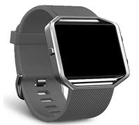 Panda Bobo Strap Compatible with Fitbit Blaze, Silicone Adjustable Replacement Sport Wrist Strap (Grey, Large)