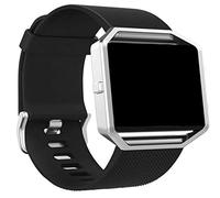 Panda Bobo Strap Compatible with Fitbit Blaze, Silicone Adjustable Replacement Sport Wrist Strap (Large, Black)