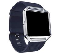 Panda Bobo Strap Compatible with Fitbit Blaze, Silicone Adjustable Replacement Sport Wrist Strap (Large, Blue)