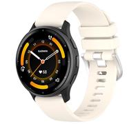 Panda Bobo Strap Compatible with Garmin Vivoactive 4S/Venu 3S/Venu 2S/Forerunner 265S/255S/255S Music/Vivomove 3S, 18mm Soft Silicone Replacement Watch Band Sport Wristband (Ivory)