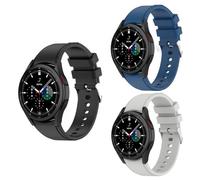 Panda Bobo Strap Compatible with Samsung Galaxy Watch 7 6 5 4 40mm 44mm, No Gap Soft Silicone Sport Band with Tang Buckle for Galaxy Watch 6 Classic / 5 Pro / 4 Classic/FE (Pack A - 3 Pack)