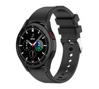 Panda Bobo Strap Compatible with Samsung Galaxy Watch 7 6 5 4 40mm 44mm, No Gap Soft Silicone Sport Band with Tang Buckle for Galaxy Watch 6 Classic / 5 Pro / 4 Classic/FE - Men Women (Black)