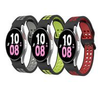 Panda Bobo Strap compatible with Samsung Galaxy Watch 7 6 5 4 Strap 40mm 44mm Women Men, Breathable Soft Silicon Watch Bands Mesh Double Colour No Gap Strap for Galaxy Watch (Pack A - 3 Straps)
