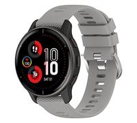 Panda Bobo Strap Replacement Compatible For Garmin Vivoactive 3/3 Music, Venu/Venu 2 Plus/SQ/SQ 2, Forerunner 245/645/55, Vivomove HR, Instinct 2S, Fenix 7S - Soft Silicone, Quick Release Band, Grey