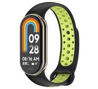 Panda Bobo Straps compatible with Xiaomi Mi Band 8/8 NFC, Mi Band 9/9 NFC Silicone Strap Sport Replacement Band (Black+Lime)