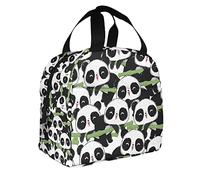Panda Boys Lunch Box Cute Pattern Simple Animal Seamless Pattern Bear Bamboo Doodle Design Adult Lunch Box for Boys Girls Women Mens