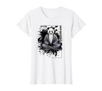 Panda Buddha Meditation Zen Cool Motif Value Graphic T-Shirt, Women, White, XS