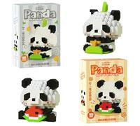 Panda Building Blocks Anime Model Micro Blocks 3D Puzzle Micro Brick Figures Toys Plastic Model Kits Micro Building Block Puzzle Children DIY Block 2PCS(B)
