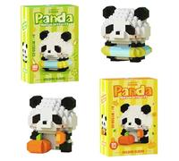 Panda Building Blocks Anime Model Micro Blocks 3D Puzzle Micro Brick Figures Toys Plastic Model Kits Micro Building Block Puzzle Children DIY Block 2PCS(C)
