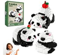 Panda Building Blocks, DIY Building Sets 3D Puzzle Brick Toys 3in1 Animals Buildings Bricks Toy Micro Buildings Block Set Creativity Toy Brickss Micro Construction Bricks Gift for Birthday