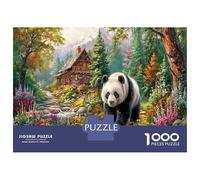 Panda by Forest Cottage 1000 Pieces Jigsaw Puzzles for Adults Rare Animal Impossible Birthday Gifts for Women And Man Challenge High Difficulty Master Level 70x50cm/1000pcs