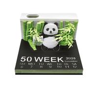 Panda Calendar 2026, 3D Calendar Memo Pad 3D Art Sticky Notes Tear Off with Pen Holder Weekly calendar Panda 3D Note Pad Paper Carving Art Notepad Desk Christmas Decoration