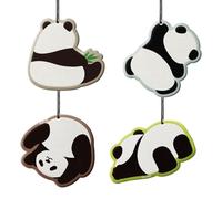 Panda Car Air Fresheners - 4pcs Aromatherapy Pendant Set, Cute Animal Design, Long Lasting Aroma, Reusable Rearview Mirror Ornament | Car Scent Tablet for Automotive, Home, Closet, Locker, Bathroom, B