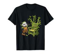 Panda Carpenter with Bamboo Chair T-Shirt