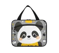 Panda Cartoon Star Grey Hanging Bags for Women with Hook, Designer Fashion Bag for toiletries for Cruise Travel Vacation bolso de para Mujer L