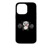Panda Cartoon Weightlifting Fitness Fun Case for iPhone 14 Pro Max