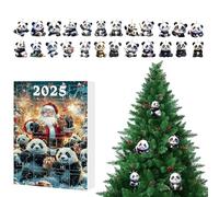 Panda Christmas Advent,24 Days Panda Ornaments Countdown Calendar 2025 | 2D Acrylic Animal Ornaments for Christmas Tree Window Wall Door Car Rearview Mirror Backpack Decor