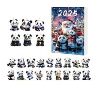Panda Christmas Advent Counter, 24 Days Countdown Calendar Panda Pendant Cute 2D Flat Acrylic Decorative Car Interior Mirror Christmas Tree Door Window Party Decoration Christmas Trees and