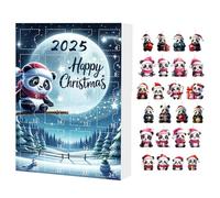 Panda Christmas Decoration - 2D Acrylic Cute Panda Christmas Decoration, 24 Days Countdown Calendar 2025 Animal Pendant for Window Car Interior Mirror Wall Door Decoration
