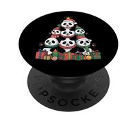 Panda Christmas Tree Funny Panda Bear Xmas PopSockets Adhesive PopGrip