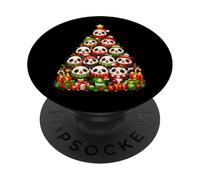 Panda Christmas Tree Funny Panda Bear Xmas PopSockets Adhesive PopGrip