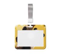 Panda Climb Tree Id Badge Holder with Lanyard-Horizontal Card Protector, Clear Abs Hard Shell for Work Office Events