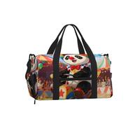 Panda Clown Sports Duffel Bag with Shoe Compartment-Lightweight Gym Weekender for Men Women, Waterproof Travel Tote with Wet Pocket