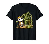 Panda Construction Worker Bamboo House Builder T-Shirt