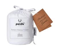 Panda® Cot Bed Bamboo Mattress Protector - Pure White, 140 x 70 x 15 cm | Smooth, Silent & Soft | Waterproof & Washable | Hypoallergenic, Odour-Resistant & Antibacterial | Bamboo & Cotton