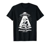 Panda Cowboy on a Turtle Under UFO Spotlight T-Shirt