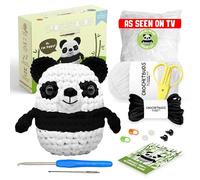 Panda Crochet Kit | for Beginners, Couples, Date Night, Kids, Adults, Animal Lovers, & Anime Lovers | DIY Gift Kit | Instructions, Yarn, Hook, Pattern, Video & Written Tutorial | Valentines Day Gift