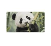 Panda Cub Eating Bamboo Desk Mat with Stitched Edges, Rubber Mouse Mat for Keyboard Mats Non-Slip Waterproof Desk Pad Office Supplies Large Gaming Mouse Pad for Home Work
