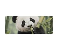 Panda Cub Eating Bamboo Desk Mat with Stitched Edges, Rubber Mouse Mat for Keyboard Mats Non-Slip Waterproof Desk Pad Office Supplies Large Gaming Mouse Pad for Home Work
