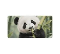 Panda Cub Eating Bamboo Desk Mat with Stitched Edges, Rubber Mouse Mat for Keyboard Mats Non-Slip Waterproof Desk Pad Office Supplies Large Gaming Mouse Pad for Home Work