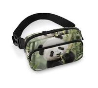 Panda Cub Eating Bamboo Fanny Pack for Men Women, Durable Sling Chest Bag with Adjustable Strap & Large Pocket, Small Crossbody Bag for Running, Hiking, Cycling, Travel