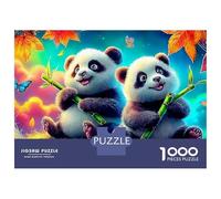 Panda Cubs 1000 Pieces Extra-Thick Cardboard DIY Jigsaw Puzzle Close-up Portrait, Cognitive Development & Rehabilitation Puzzle, Leisure Activity, Premium Quality Puzzle 70x50cm/1000pcs