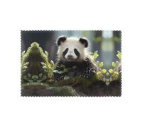 Panda Cubs in The Forest 6-Piece Insulated placemat Set Printed placemats Suitable for Kitchens Dining Rooms Parties 12x18in