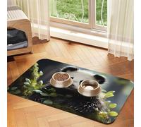 Panda cubs in the forest Pet Water Absorbent Faux Leather Feeding Mat 40x60cm Non Slip Durable Mat for Cat and Dog Bowls
