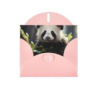 Panda cubs in the forest Print Shimmer Blank Greeting Cards with Envelopes, Elegant DIY Invitations,Thank You Notes