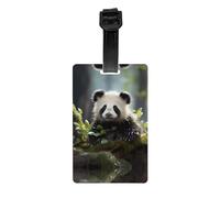 Panda Cubs in The Forest Printed Luggage Tags Anti-Lost Luggage Labels Suitable for Suitcases Backpacks and Sports Bags
